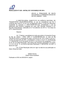 Resolução Antaq n°. 3.325 de 19 de março de 2014