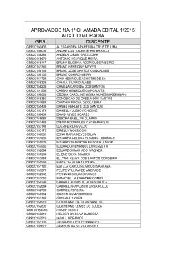 APROVADOS NA 1&ordf; CHAMADA EDITAL 1/2015 AUX&Iacute;LIO MORADIA