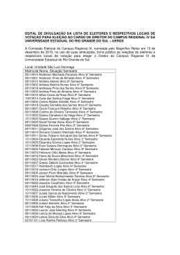 edital de divulga&ccedil;&atilde;o da lista de eleitores e respectivos