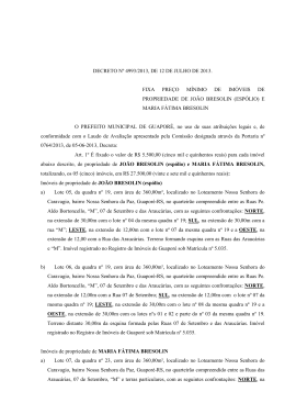 Decreto 4993-2013 - fixa preço imóveis JOÃO BRESOLIN