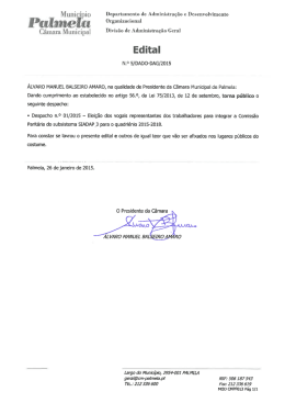 Edital - C&acirc;mara Municipal de Palmela