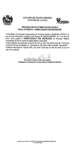processo seletivo simplificado nº 001.2014 edital 002.2014
