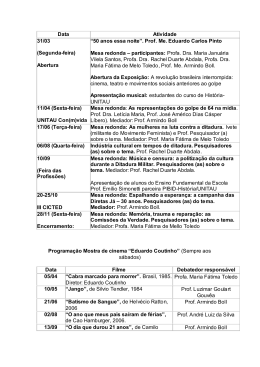 Data Atividade 31/03 (Segunda-feira) Abertura “50 anos