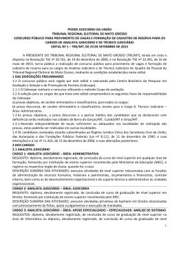 Edital - CESPE / UnB - Universidade de Bras&iacute;lia