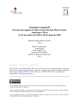 Expedi&ccedil;&atilde;o Langsdorff Percurso da viagem ao Mato Grosso Do Sul