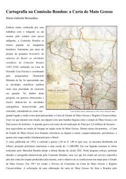 Cartografia na Comissão Rondon: (Re) Desenhando o Mato Grosso