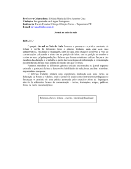 Professora Orientadora: Silv&acirc;nia Maria da Silva Amorim Cruz