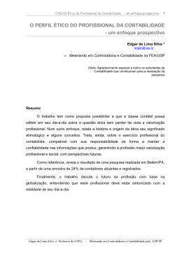 Edgar de Lima Silva &ndash; Artigo Perfil &Eacute;tico