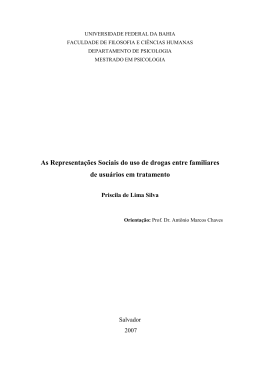 As Representa&ccedil;&otilde;es Sociais do uso de drogas entre