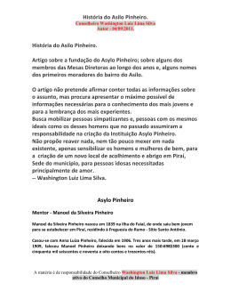 Hist&oacute;ria do Asilo Pinheiro - Conselho Municipal do Idoso de Pira&iacute;