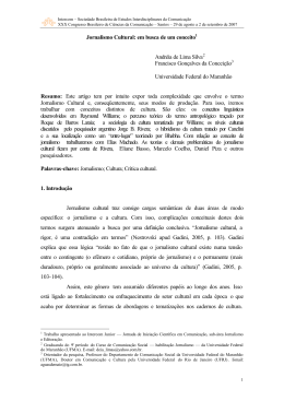 Jornalismo Cultural: em busca de um conceito Andr&eacute;ia de