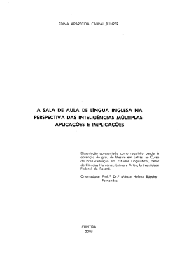 A SALA DE AULA DE L&Iacute;NGUA INGLESA NA