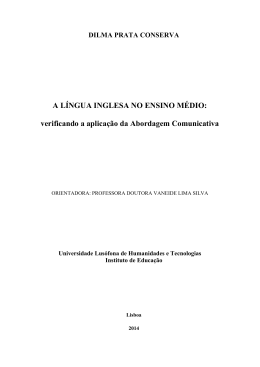 A L&Iacute;NGUA INGLESA NO ENSINO M&Eacute;DIO: verificando a