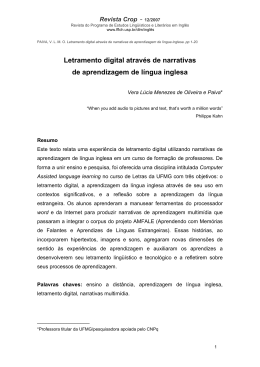 Letramento digital atrav&eacute;s de narrativas de aprendizagem de l&iacute;ngua