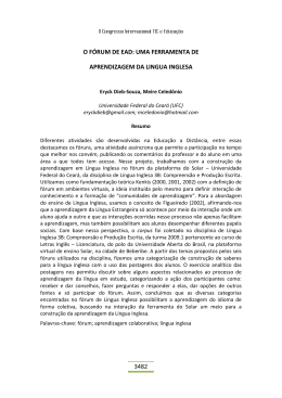 3482 o f&oacute;rum de ead - II Congresso Internacional TIC e Educa&ccedil;&atilde;o