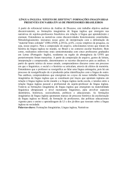 L&Iacute;NGUA INGLESA &ldquo;EFEITO DE SHIFTING&rdquo;: FORMA&Ccedil;&Otilde;ES