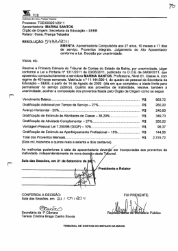 Processo: TCE/00325112011 Aposentadoria: MARINA SANTOS