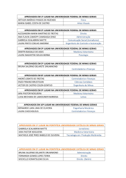 APROVADOS EM 1&ordm; LUGAR NA PONTIF&Iacute;CIA UNIVERSIDADE