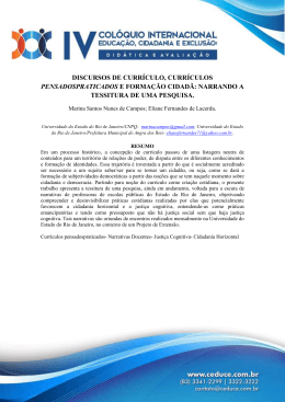 discursos de currículo, currículos pensadospraticados e formação