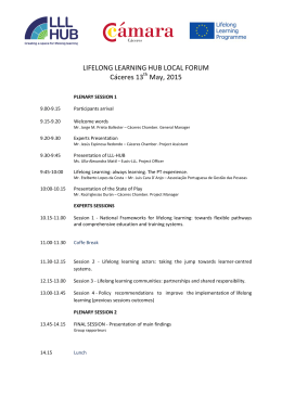 LIFELONG LEARNING HUB LOCAL FORUM C&aacute;ceres 13th May, 2015