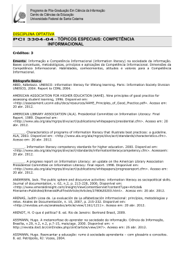 PCI3304-04 - Pós Graduação em Ciência da Informação