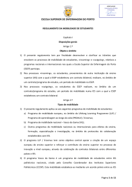 Regulamento de mobilidade de estudantes - Porto