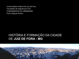 HIST&Oacute;RIA E FORMA&Ccedil;&Atilde;O DA CIDADE DE JUIZ DE FORA