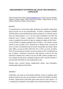 enquadramento de represa em juiz de fora segundo a