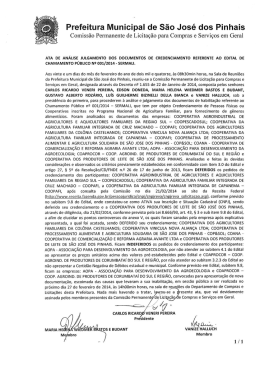 Ata de Julgamento 01/2014 - Prefeitura de São José dos Pinhais