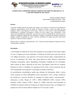 complexos agroindustriais e desenvolvimento regional