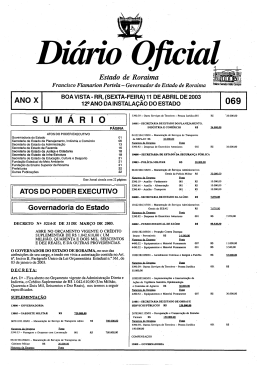 S U M A R I O - Imprensa Oficial do Estado de Roraima