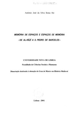 MEMÓRIA DE EsPAços E EsPA ços DE MEMÓRIA