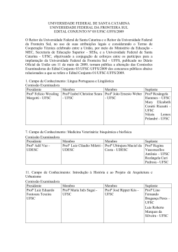 Edital N° 005/UFSC/UFFS/2009 - Universidade Federal da Fronteira