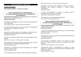 Apresenta&ccedil;&atilde;o de Trabalho / Presentaci&oacute;n de Trabajos