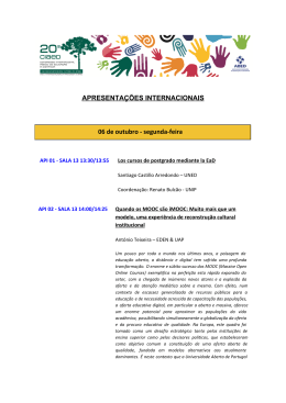 APRESENTA&Ccedil;&Otilde;ES INTERNACIONAIS 06 de outubro - segunda