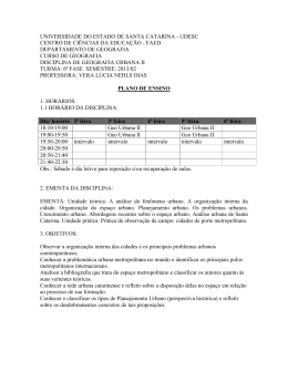 Geografia Urbana II - Faed