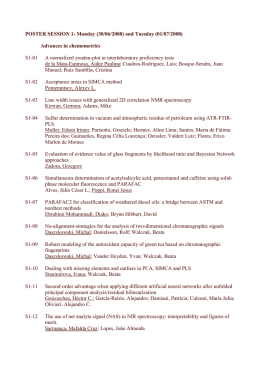 POSTER SESSION 1- M onday (30/06/2008) and Tuesday (01/07