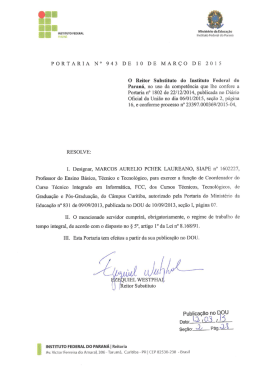 PORTARIA N&deg; 943 DE 10 DE MAR&Ccedil;O DE 2015