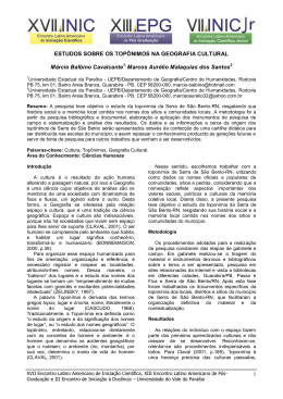 1 ESTUDOS SOBRE OS TOP&Ocirc;NIMOS NA GEOGRAFIA