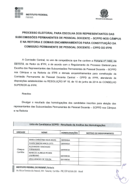 Homologa&ccedil;&atilde;o dos candidatos inscritos
