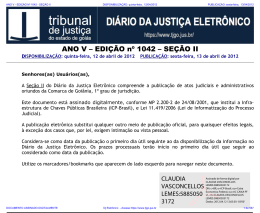 TJ-GO DIÁRIO DA JUSTIÇA ELETRÔNICO - EDIÇÃO 1042