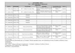 NOVEMBRO / 2007.2 NAC &ndash; N&uacute;cleo Alternativo Complementar