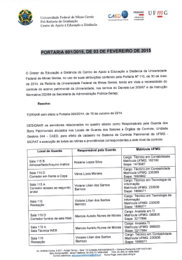 Portaria 01/2015 - Universidade Federal de Minas Gerais