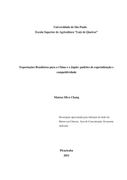 Exporta&ccedil;&otilde;es Brasileiras para a China e o Jap&atilde;o: padr&otilde;es de