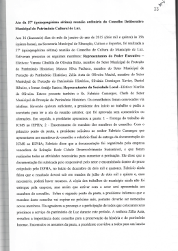 Ata 57 - CONSELHO MUNICIPAL DE CULTURA