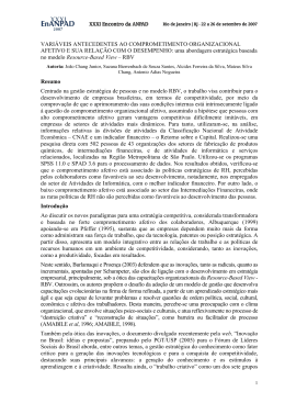 VARI&Aacute;VEIS ANTECEDENTES AO COMPROMETIMENTO