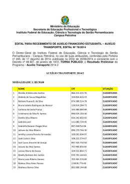 Resultado Parcial Aux Transp 2014.2 - IF Sert&atilde;o-PE