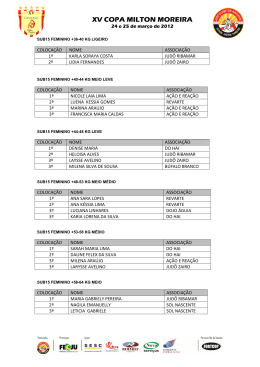 SUB 15 - jud&ocirc; clube sol nascente