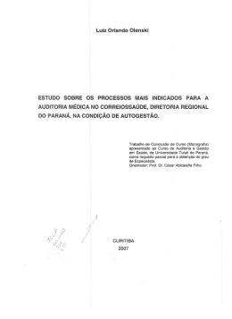 estudo sobre os processos mais indicados para a - TCC On-line