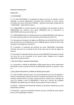 PROCESSO FEVEREIRO 2015 Regulamento 1. DA